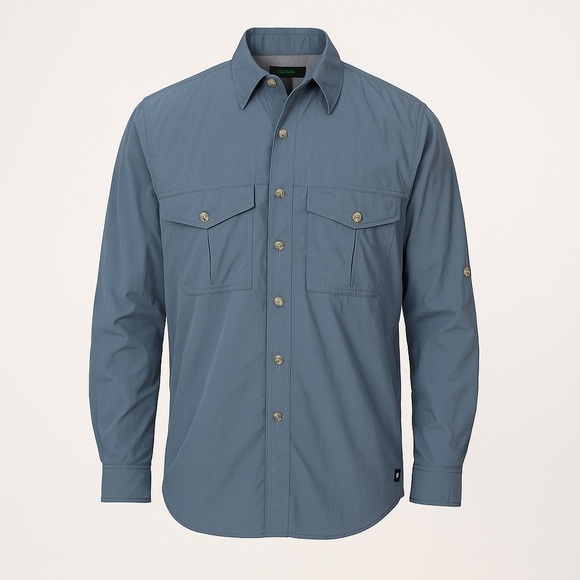 Eastern Mountain Sports EMS Blue Nylon Vented Fishing Outdoor Shirt Men’s M - Picture 14 of 14